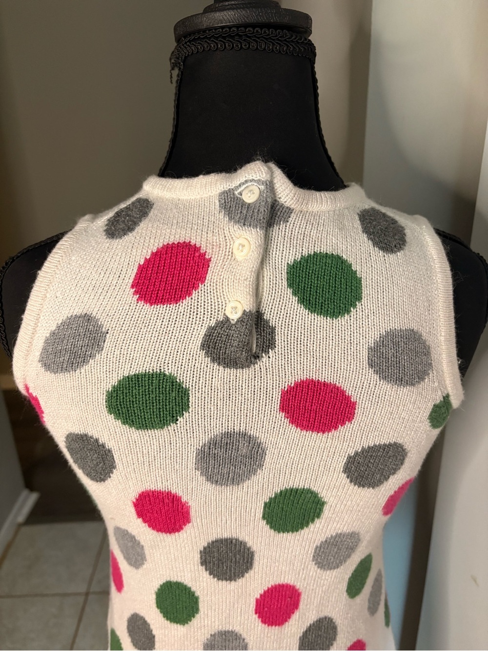 Janie and Jack White Tank with Pink, Green & Gray Polka Dots - Picture 7 of 8